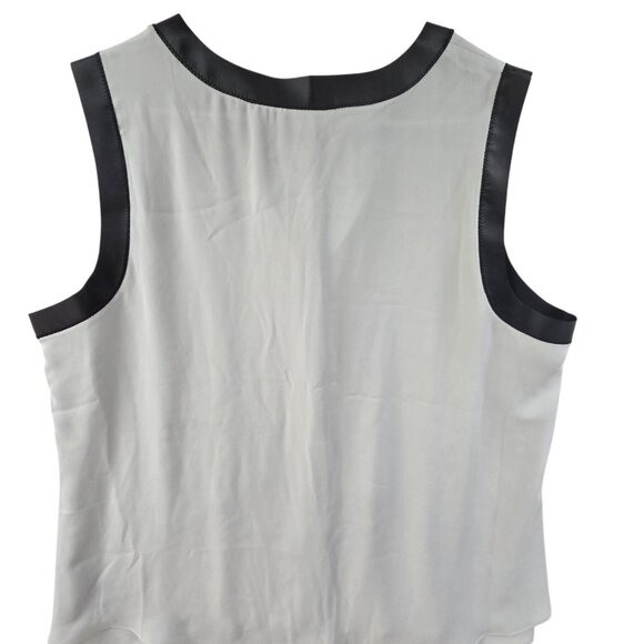 Bar III Women's Sleeveless Overlay Faux-Leather-Trim Top in white Size XXL - Picture 5 of 7